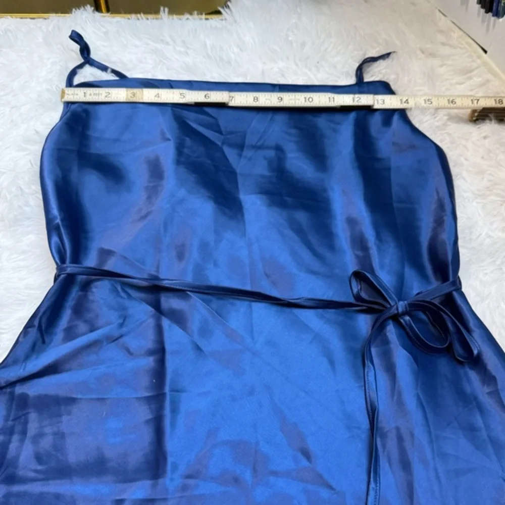 NWOT Blue Mini Dress, strappy, loose fitting with a thin waist tie | S - Picture 7 of 9